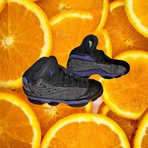 Air Jordan Black, White and‎ Blue HIgh Top Sneakers Size 6.5Y